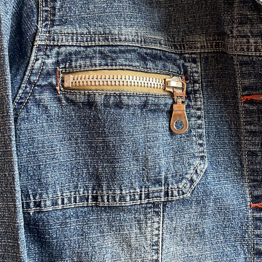 Formule’ Collection Button Front Zip Pocket Denim… - image 3